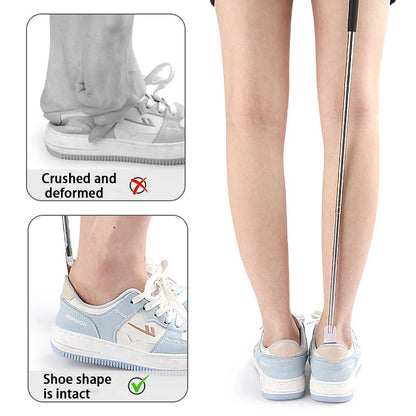 Extendable Shoe Horn Long Handle for Seniors 31cm-65cm Stainless Steel Telescopic Shoe Spoon for Pregnant Woman Elderly 1/2/4Pcs