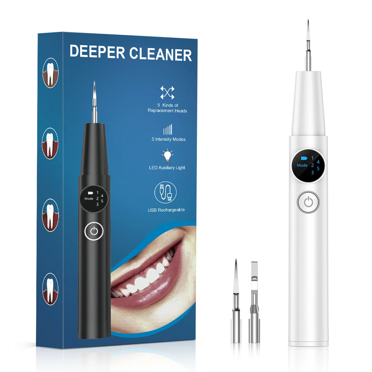 Dental Calculus Remover Ultrasonic Tooth Cleaner Tartar Eliminator Dental Ultrasound Plaque Stains Removal Teeth Whitening