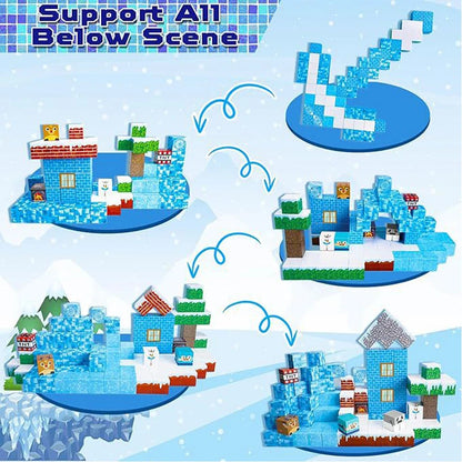 Magnetic Building Blocks Mine World Magnet Cube for Stacking Construction Set Educate Sensory Toys Kids Boys Girls Ages 3+ DIY