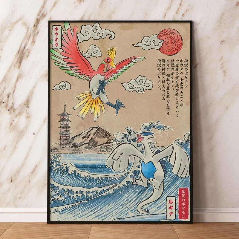 Classic Canvas Hd Prints Poster Pokemon Charizard Blastoise Cartoon Character High Quality Home Living Room Mural Decorative