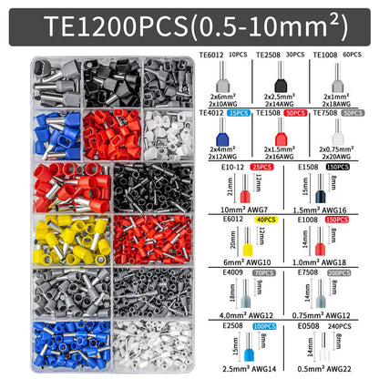 300-2000 pcs Durable Wire Connect Insulated Connector Crimp Terminator Cold Pressed Insulated Termina
