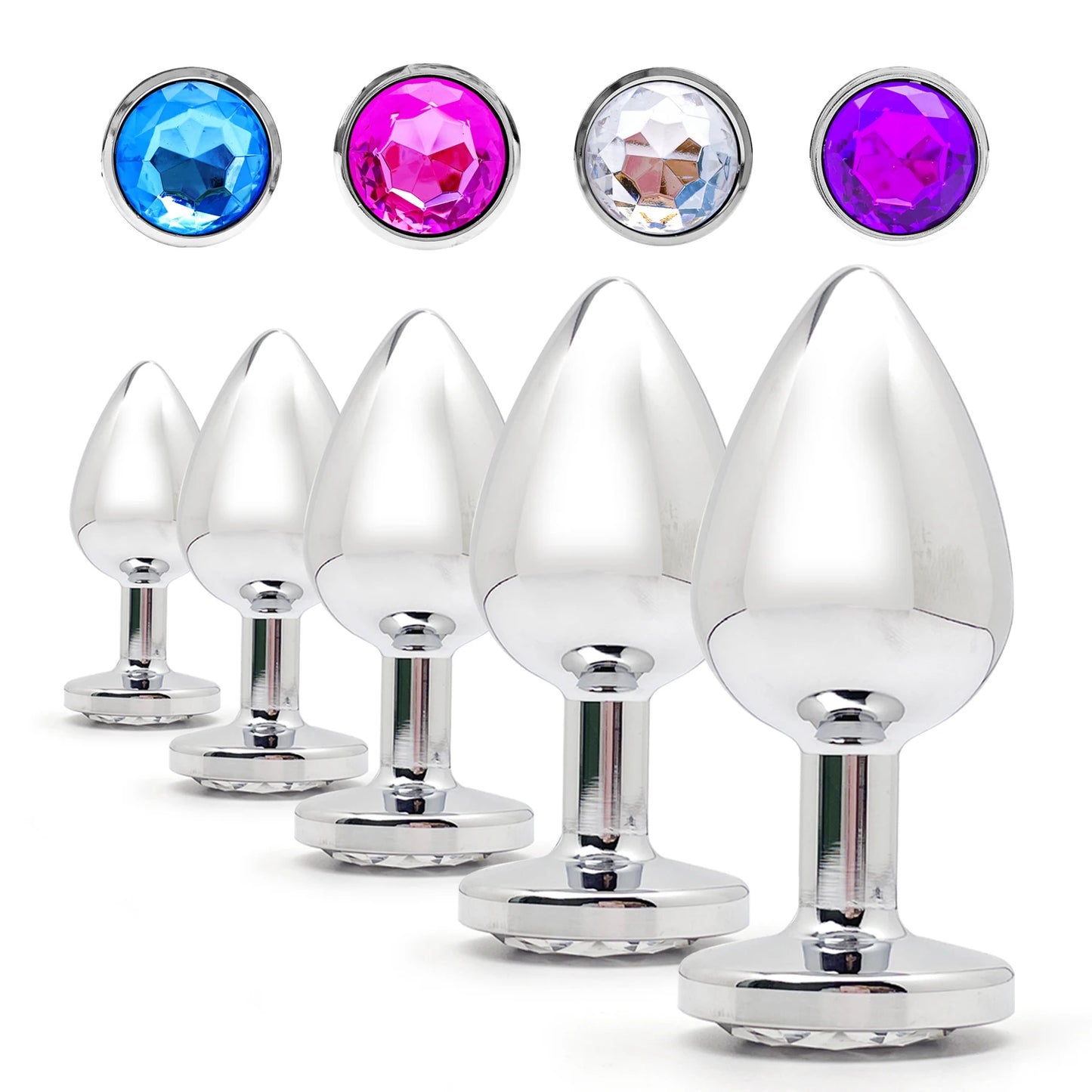 Metal Anal Plug Set 5 Size Butt Plug Sex Toy for Couples Adult Game Masturbator Anus Stimulation Toys for Women And Men