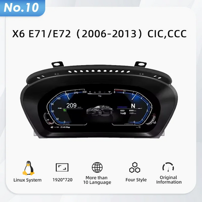 LCD Dashboard for BMW E90 E70 E71 E60 E81 E87 F10 F20 F30 F32 F06 E84 F48 E83 F25 F26 F15 Speedometer Digital Display Cluster