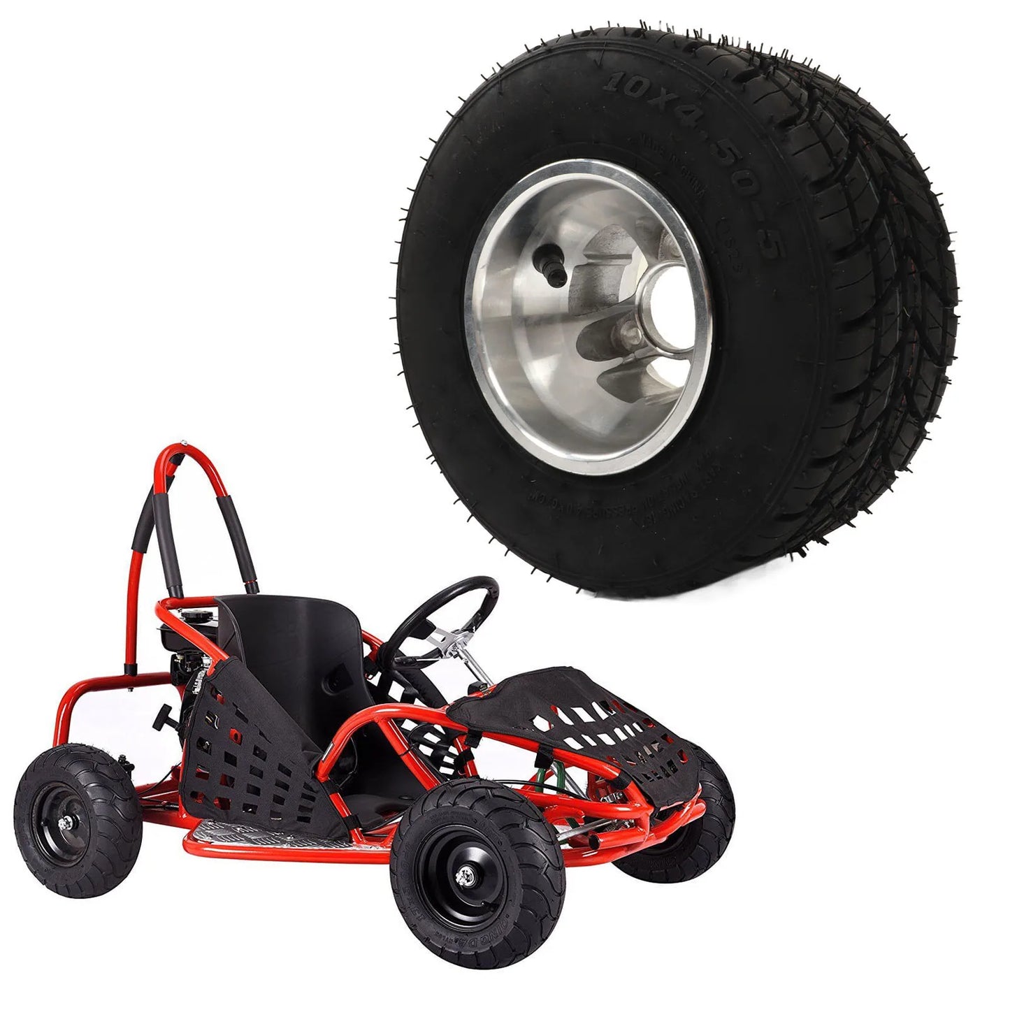 10x4.50‑5 Tire with Hub Explosionproof Antislip Universal for ATV UTV Go Kart Agricultural Vehicle