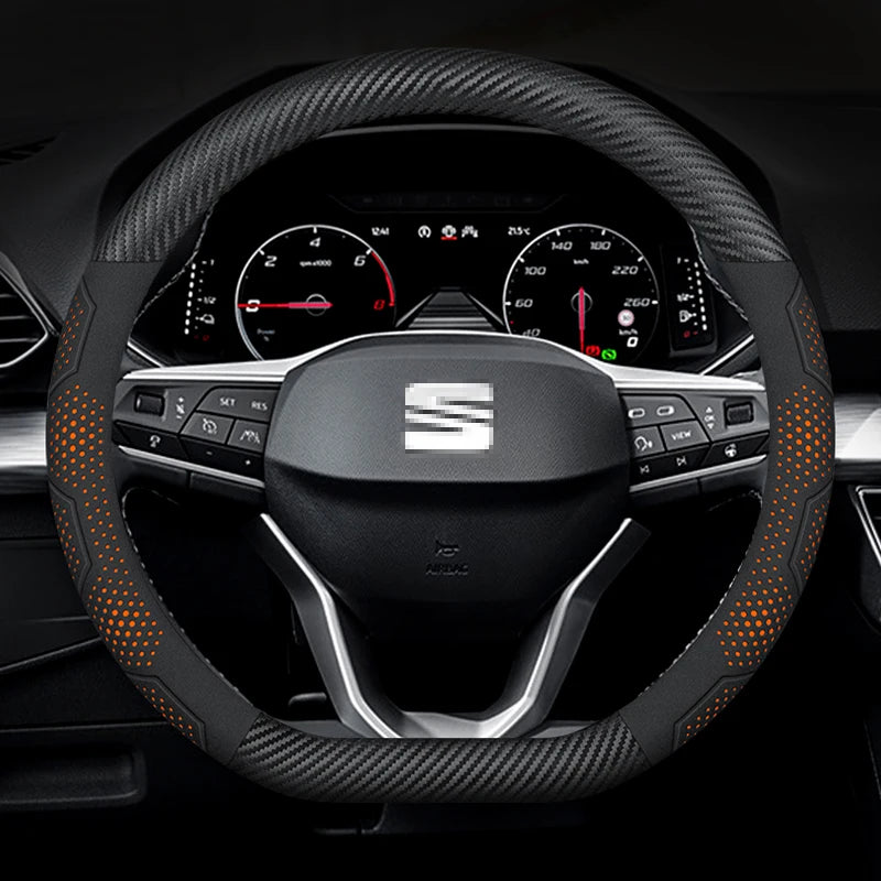 Applicable to SEAT Leon Ibiza FR 2 Ateca Arona Exeo Arosa Tarraco Mii. Breathable perforatedcar steering wheel cover. Automotive