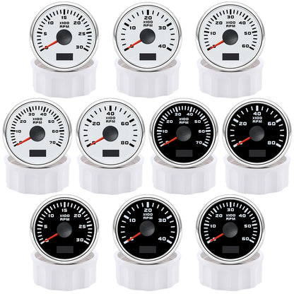 3000/4000/6000/7000/8000 RPM Gauge with Hourmeter Gauge 52mm Tachometer Waterproof 7 Color Backlight Tacho Gauge For Car Boat