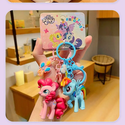 Genuine My Little Pony Car Keychain Charm Cute Bag Pendant Anime Figures Sweet Gifts For Friends And Family Birthday Festivals