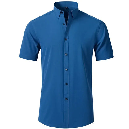 Four sided elastic shirt for men's shirt, multi-color non ironing, wrinkle resistant, simple business dress, casual shirt