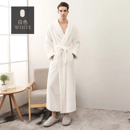 Thickened Extended Bebe Velvet Couple Robe Women's Winter plus Size Fashion Sleepwear Men's XXXL Sexy Home Clothes Pyjamas