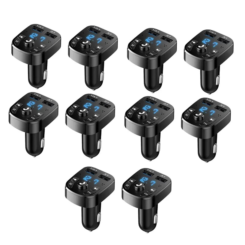 1-10Pcs Car Bluetooth Audio MP3 Player 3.1A Fast Charging Dual USB Car Charger Adapters Bluetooth FM Transmitter Receiver