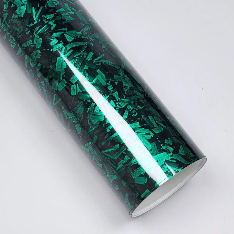Motorcycle Sticker High Gloss Forged Flower Carbon Green Shiny Black Wrap Vinyl Car Body Films Stickers on Motorcycle Vinyls