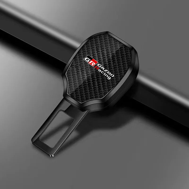 Car Seat Belt Clip Carbon Extender Lock Buckle Plug Car Accessories interior For Toyota GR Sport Gazoo Racing RAV4 C-HR Mirai