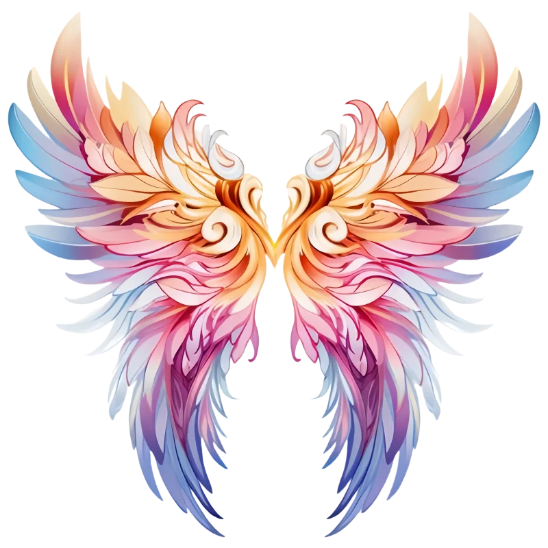 Dreamy Colorful Angel Wings Sticker - HD Self - Adhesive Decal for Living Room, Bedroom Walls, Computer Desks, Cars & Luggage