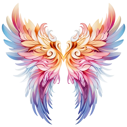Dreamy Colorful Angel Wings Sticker - HD Self - Adhesive Decal for Living Room, Bedroom Walls, Computer Desks, Cars & Luggage