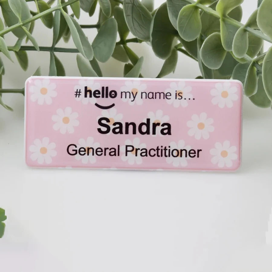 Personalized Custom Name, Rainbow Polka Dot Hello My Name Is, Name Badge Nurse, Midwife Hospital, Doctor Nurse, Intern
