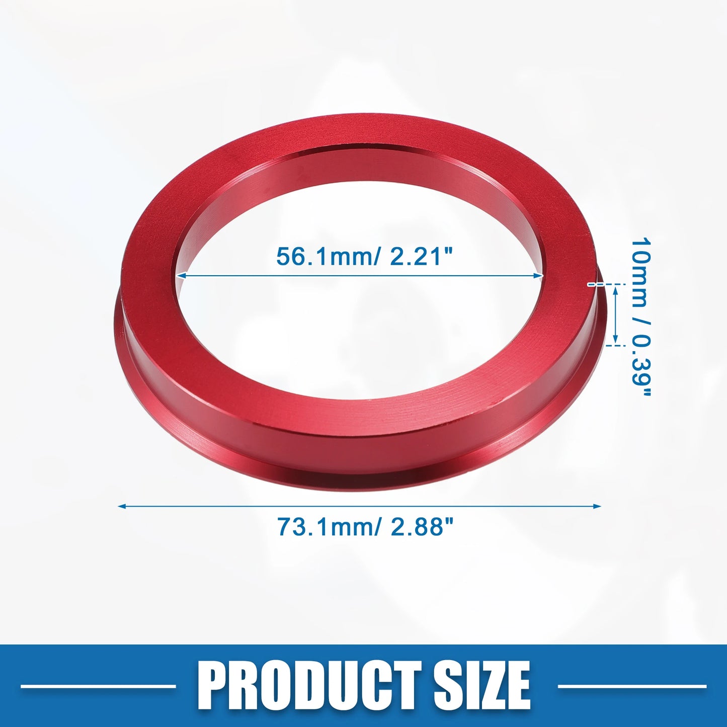 UXCELL 4pcs OD 72.6mm 73.1mm to ID 57.1mm 60.1mm 67.1mm 65.1mm Car Tire Centering Hub Centric Rings Wheel Bore Center Red