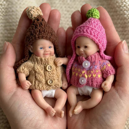 6 Inch Cuddly Mini Palm Silicone Bebe Reborn Girl & Boy Flexible Soft Touch Can Washable Lifelike Reborn Silicone Doll