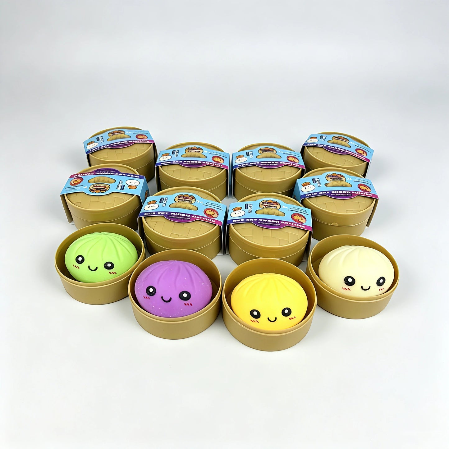 Hot Sale Blind Box Colorful Simulated Dumpling Squishy with Box Dumplings Sensory Squeeze Toy for Stress Relief
