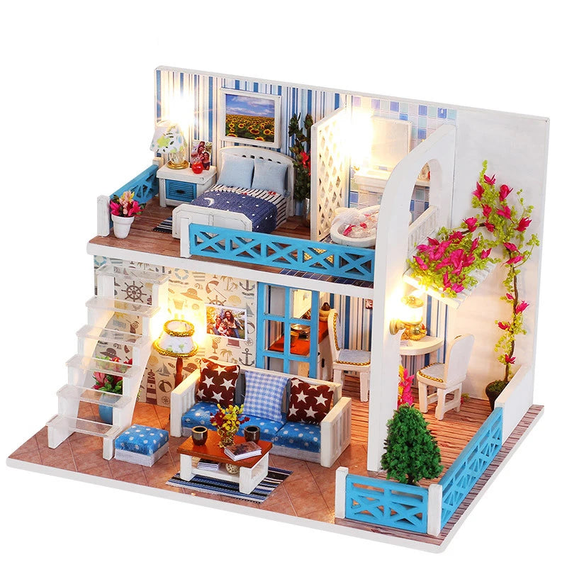 Diy Dollhouse Furniture Diy Miniature Building Kits Tiny House Doll Houses Casa miniaturas For Children Birthday Christmas Gifts