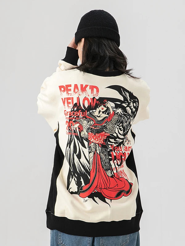 Monkey Store Autumn Winter Hoodie Unisex Casual Print round Neck Sweatshirt Warm Comfortable Cotton Long Sleeve Youth Fashion