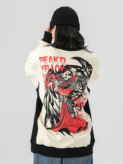 Monkey Store Autumn Winter Hoodie Unisex Casual Print round Neck Sweatshirt Warm Comfortable Cotton Long Sleeve Youth Fashion