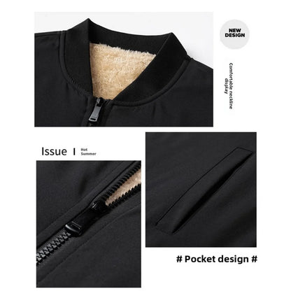 Lamb Velvet Jacket Winter Warm Baseball Collar Jacket Men'S 2025 New Fashion Casual Jacket Jackets Trench Coat Fishing Hoodies