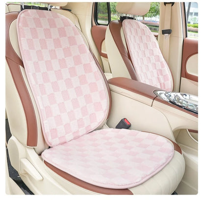 Pink Car Seat Cushion Covers Winter Thick Warm Anti-Slip Plush Comfortable Simple Design Car Seat Cover Seat Accessories