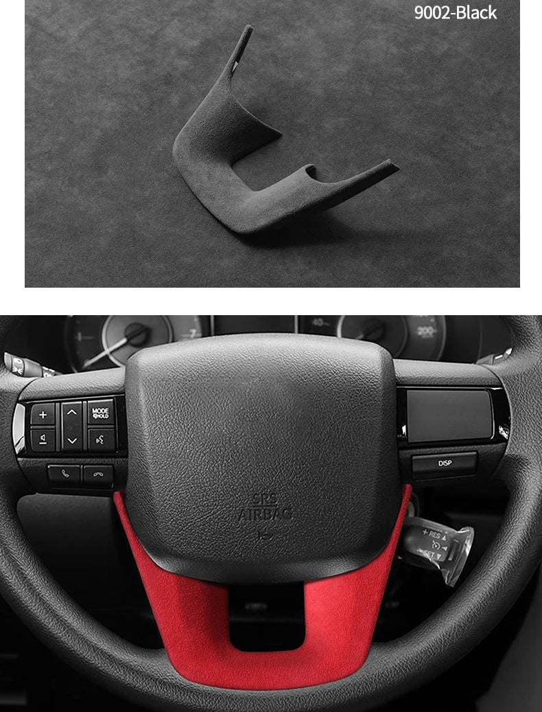 Made of Alcantara For Toyota Hilux / Fortuner Standard Sport Version Car Steering Wheel Boot Cover Interior Tuning Accessories