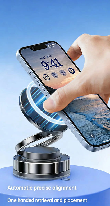 Magnetic Car Phone Holder 360° Rotatable Foldable & Adjustable Magnetic Auto Mount ,Suction Cup Phone Holder for Car/Mirror