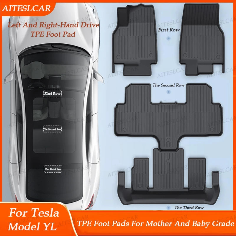 For Tesla New Model YL Launch 2026+ Car Floor Mats Cargo Liner Trunk Mats Backrest Kick Pads Protection Car Interior Accessories