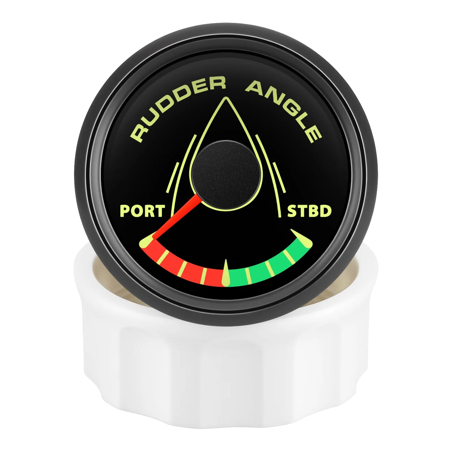 52MM Rudder Angle Indicator with 8 colors backlight Waterproof Rudder Position Gauge with Sensor 0-190ohm for Boat Yacht Marine