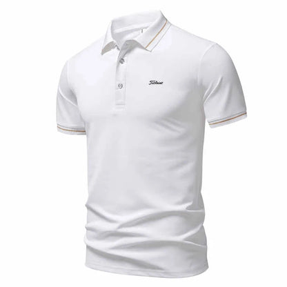 2026 New Mens Short Sleeve T Shirt Sports Tennis Polo Shirt Summer Oversized Breathable Shirts Button Moisture-Wicking Streetwea