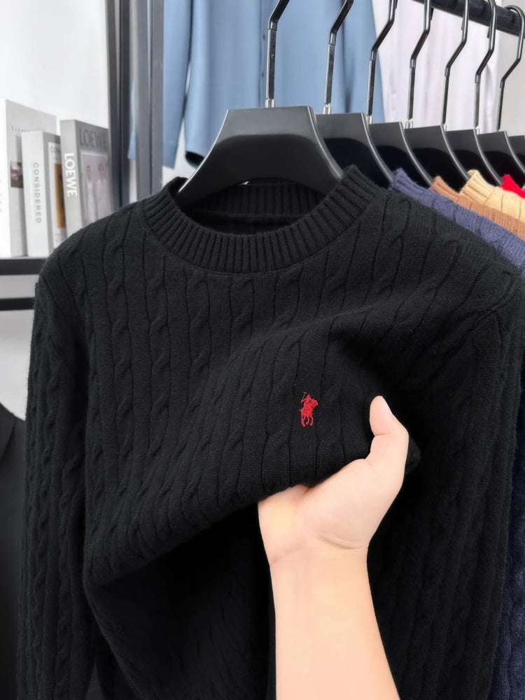 Designer Brand Pony Embroidery Fashion Sweater Men Classic Paul Fashion Jacquard Autumn/Winter Round Neck Warm Knitted Pullover
