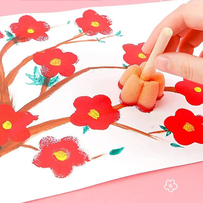 Children Drawing Sponge Brush Toys Art Craft Halloween Drawing Graffiti Tools Teaching Incentive Supplies Roller Seal Stamp TMZ