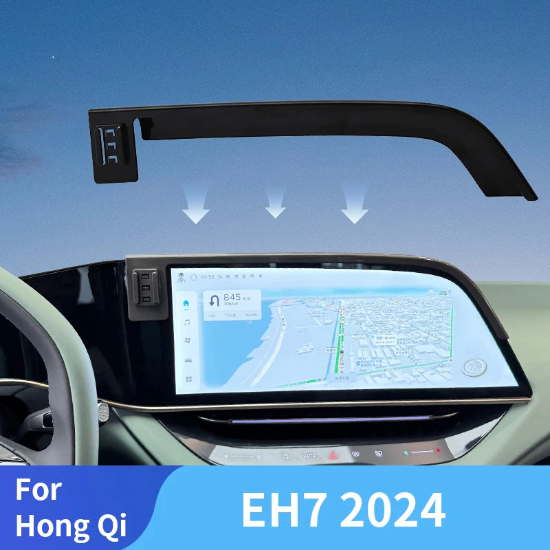 Car Phone Holder Screen Fixed Base For Hong Qi EH7 2024 Mobile Phone Support Car Mounts Wireless Charging Interior Accessories