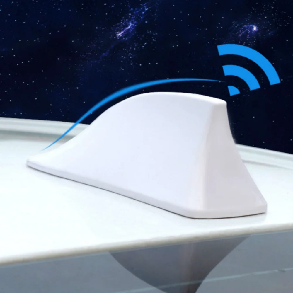 1pc Car decoration shark fin antenna for signal and radio reception, roof wing antenna modification without drilling