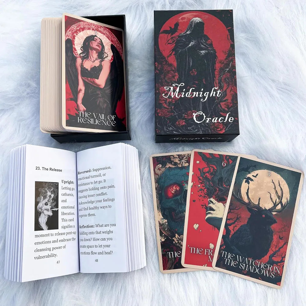 Midnight Oracle Card Deck, Gothic Dark Fantasy Themed Cards, Includes Paper Instructions, Perfect for Enthusiasts & Collectors,