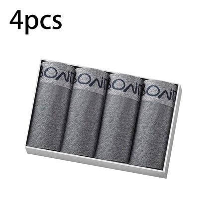 4pcs Men's Cotton Underwear Wear-Resistant High-Quality Pure Cotton Comfortable Design Daily Travel Wear Inner Pants