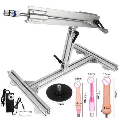 3XLR Telescopic Sex Machine with Dildo with Bracket 2-8CM/3-15CM/6-20CM Stroke 100V-240V Big Thrust Masturbation Sexual Kits