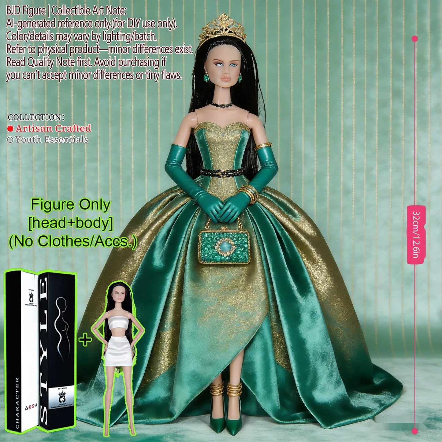 1/6 Scale 12Inch BJD MJD Supermodel Doll 12 Joint Posable Fashion Figure Smooth Skin Texture Display No Clothes