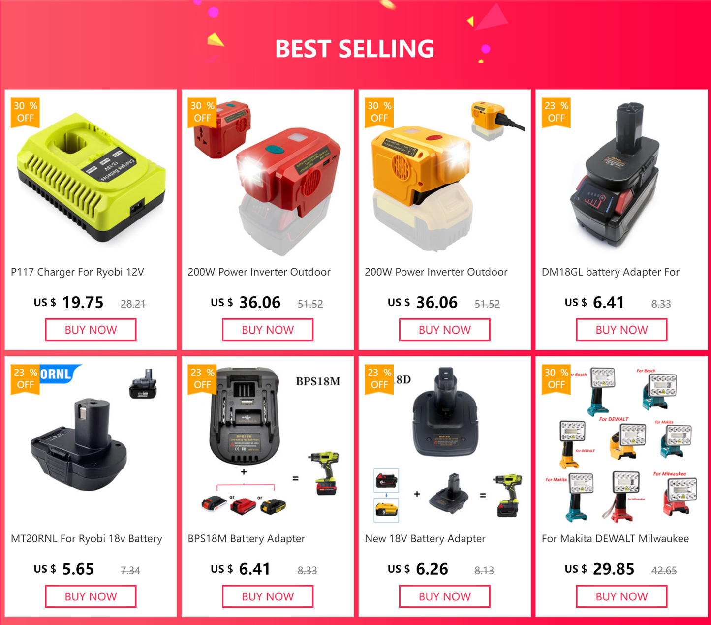 Adapter DM18RL MT20RNL BPS18RL use For RYOBI/Makita/Dewalt/Milwaukee Black Decker Porter-Cable Stanley Li-ion Battery 18V Tool