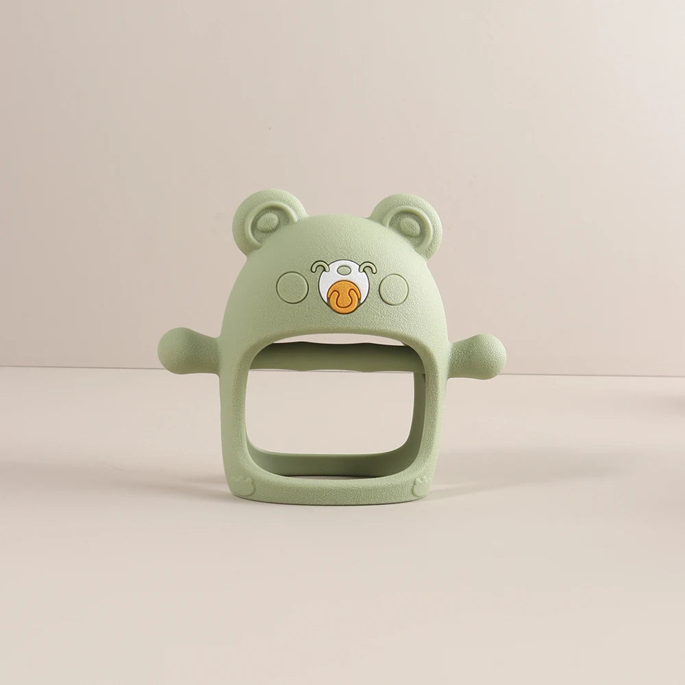 Anti-drop Wristband Baby Teether Silicone Bear Moon Star Teething Toy Non-slip Handheld Teether for Newborn Babies