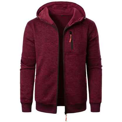 New Streetwear Men's Long Sleeve Sweatshirts for Men Zipper Hooded Oversize Winter Warm Jacket Coat Outdoor Tracksuit Men