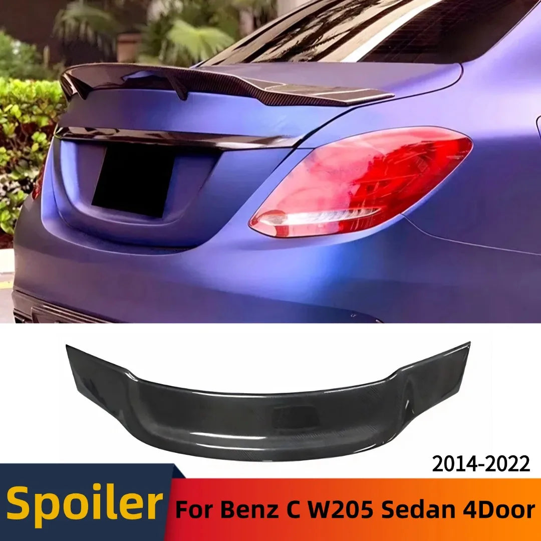 For Mercedes Benz C Class W205 4Door C180 C200 C250 C300 C450 C43 Sedan 2014-2022 Rear Spoiler Wing Splitter Tuning Body Kit