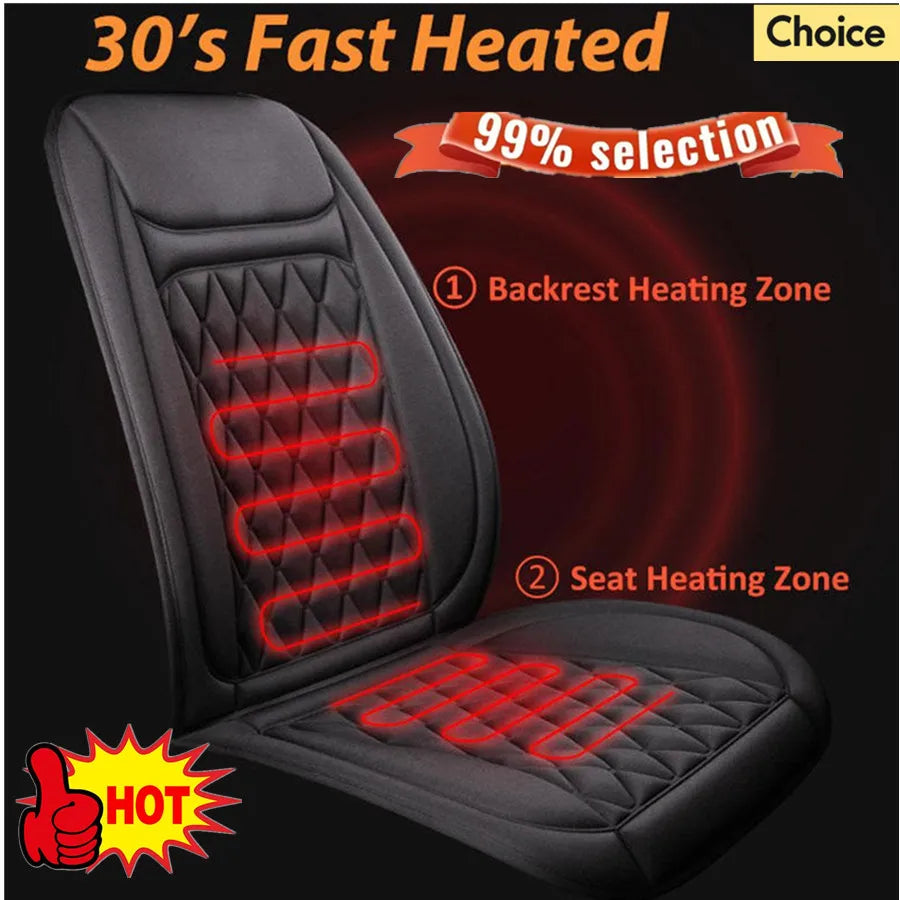 12-24v Heated Car Seat Cover 30' Fast Car Seat Heater Cloth/Flannel Heated Car Seat Protector 25W Seat Heating Cover Car Seat