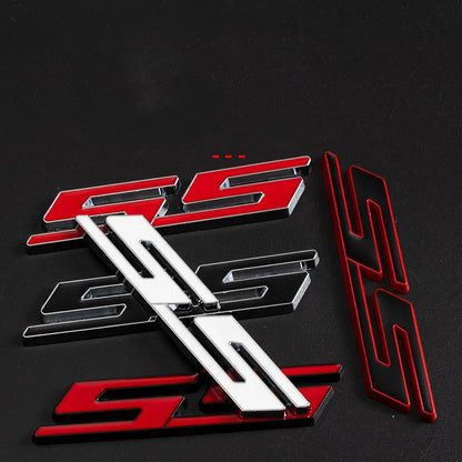 3D Metal Silver Black Red Logo SS Emblem Car Trunk Decal For Chevrolet Camaro Bumblebee SS Stikcer Accessories