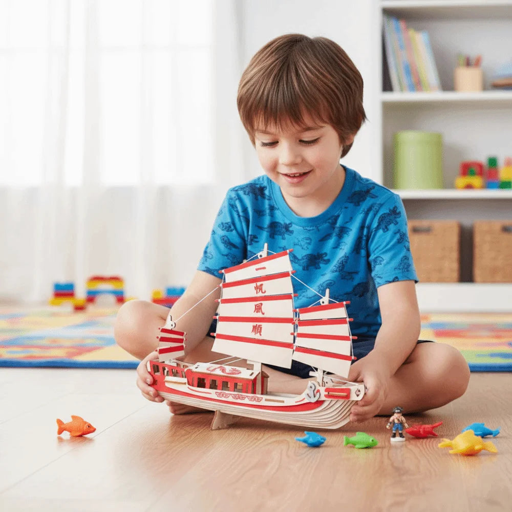 Wooden Material Dutch Ship 3D Puzzle 3D Construction Children Gits Wooden Model Kit Classic Ship DIY Assembled Model