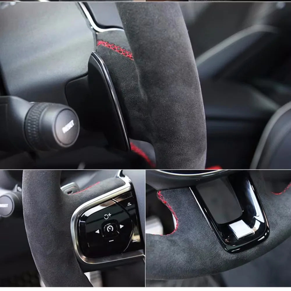 Hand Sewing Soft Suede Car Steering Wheel Cover For Seat Ibiza(6J)(FR/CUPRA) 2015 Mii FR Leather Original Steering Wheel Braid