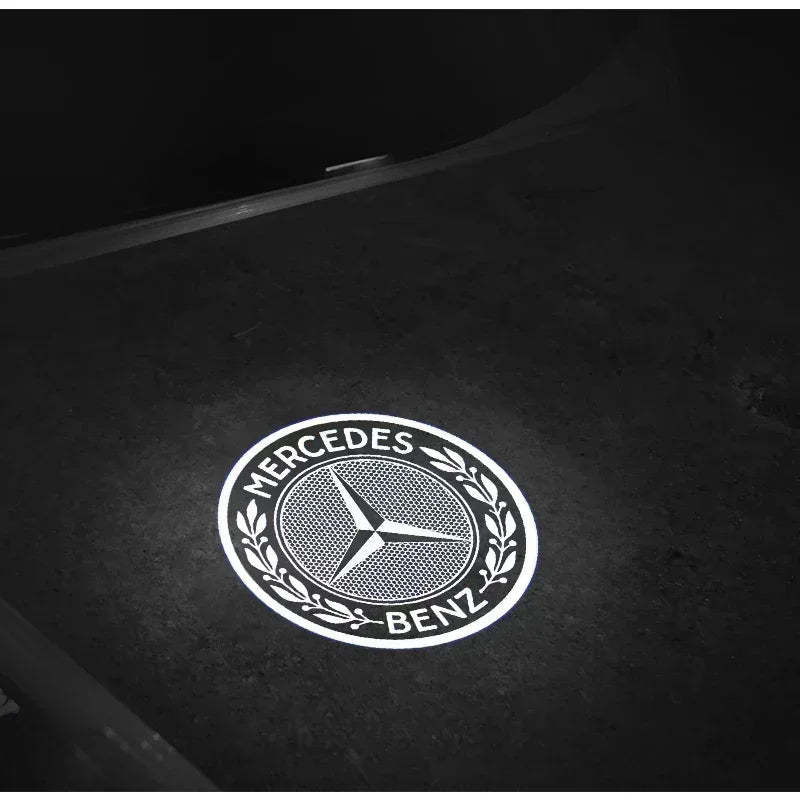 QQ 2pcs Car door welcome light logo Emblem Mercedes Benz AMG A C E GLC GLA GLE GLB Class W177 W205 W212 W213 X253 X156 W166 X247