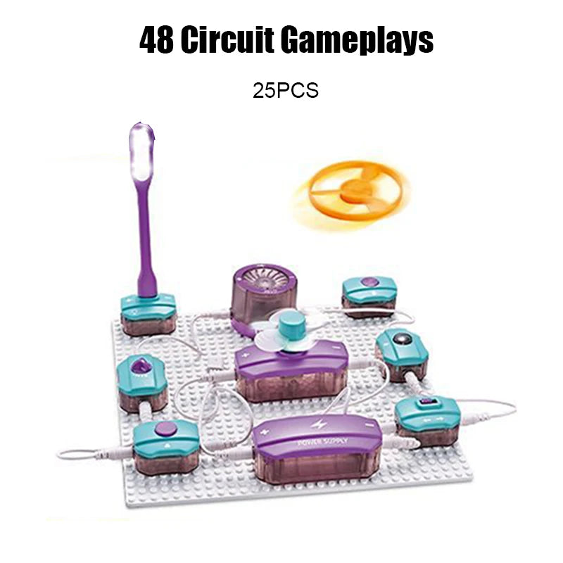 Children's Science Education Toy Electronic Building Blocks Physics Circuit Experiment Gift for Primary School Students Aged 6